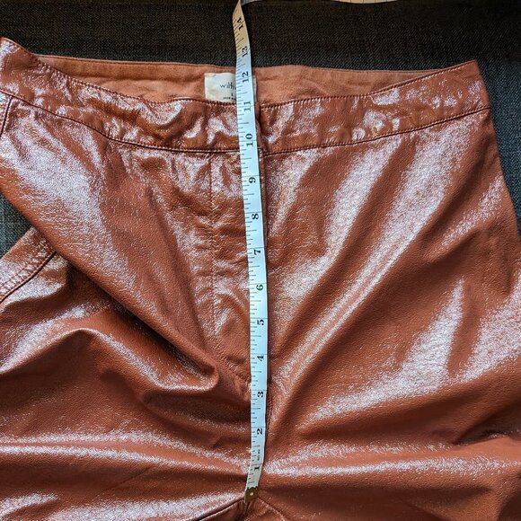 Wilfred Aritzia Tempest Brown Slim Fit Vinyl Pants - Picture 8 of 11
